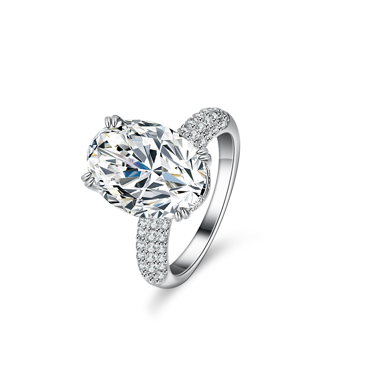 Moissanite Engagement Ring 1 Carat - Anello Moissanite intarsiato in oro 18