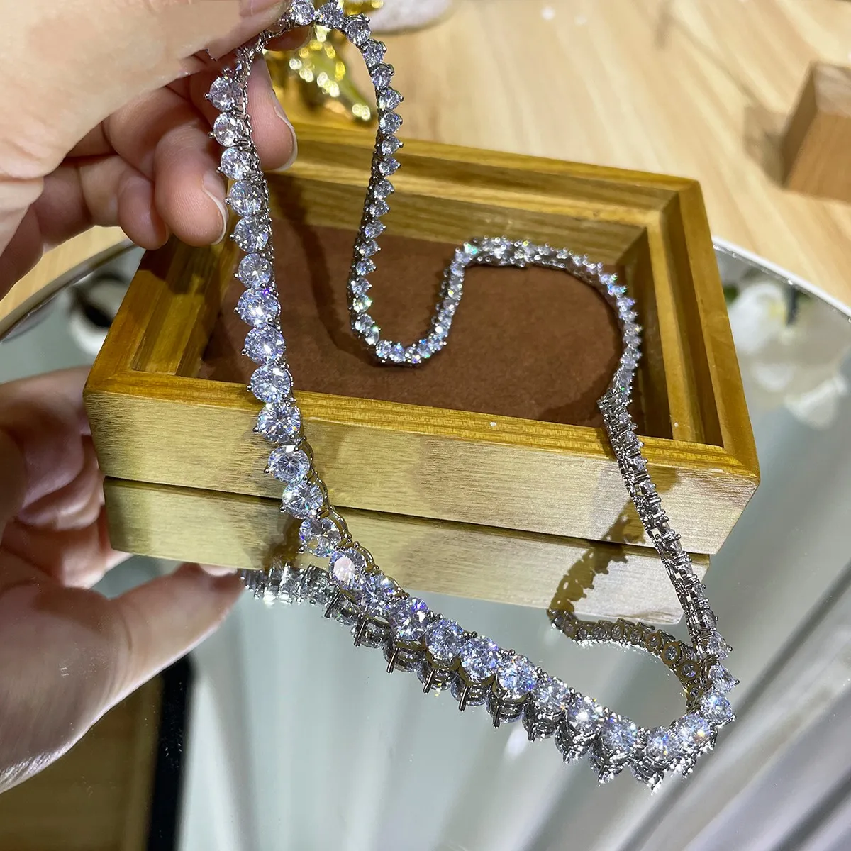 Cross Pendant Necklace Gold - Designer di lusso 7MM Iced Out