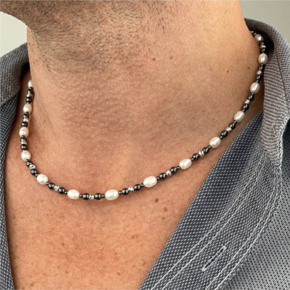 Pearl Choker Necklace Vintage - Collana a catena di perle barocche