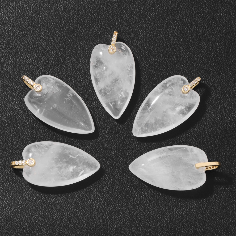 Crystal Pendant Necklace Natural Stone - 2 Pezzi Ciondolo a Cuore in