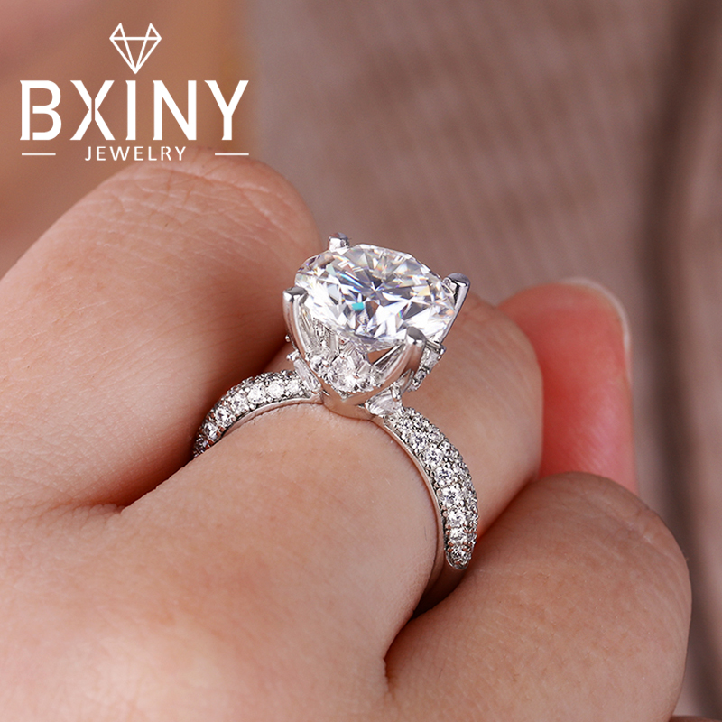 Moissanite Engagement Ring 1 Carat - BXINY D Colore 5CT Anelli Moissanite