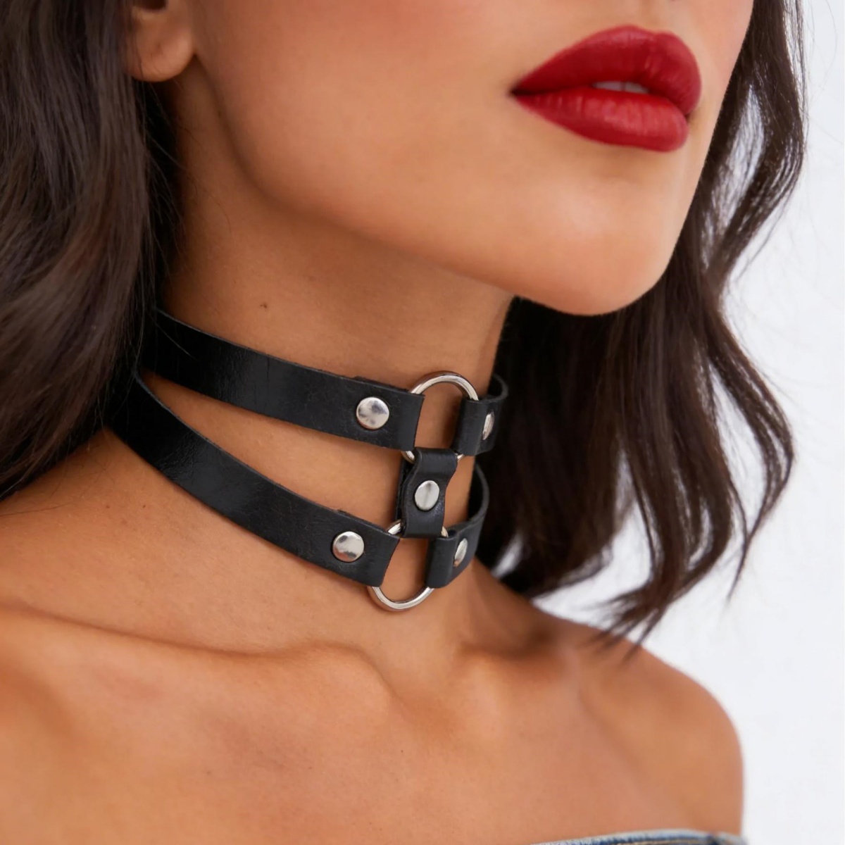 Goth Punk Spike Choker - Collana Girocollo Punk in Pelle PU