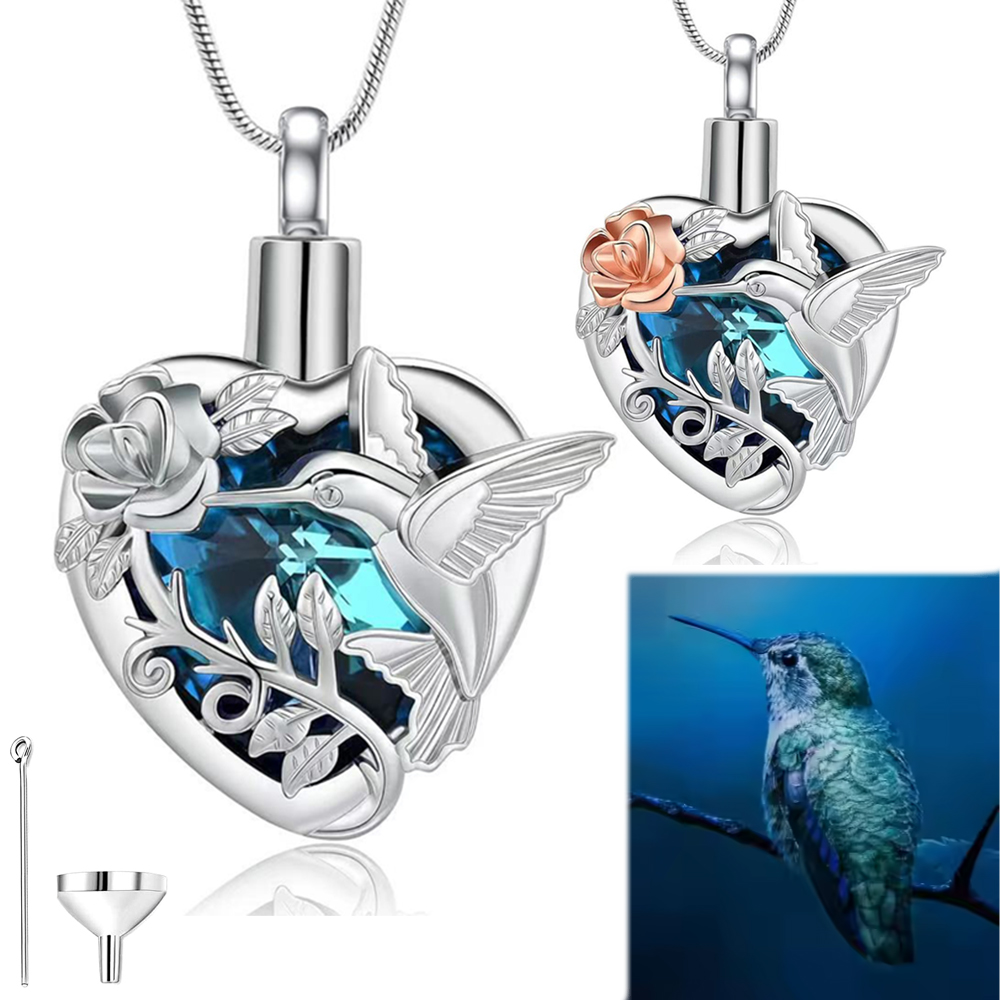Heart Locket Necklace Photo - Collana con medaglione con urna a
