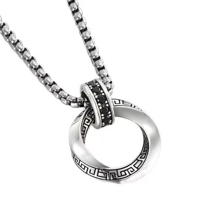 925 Sterling Silver Chain Necklace Men - Collana con ciondolo in argento sterling