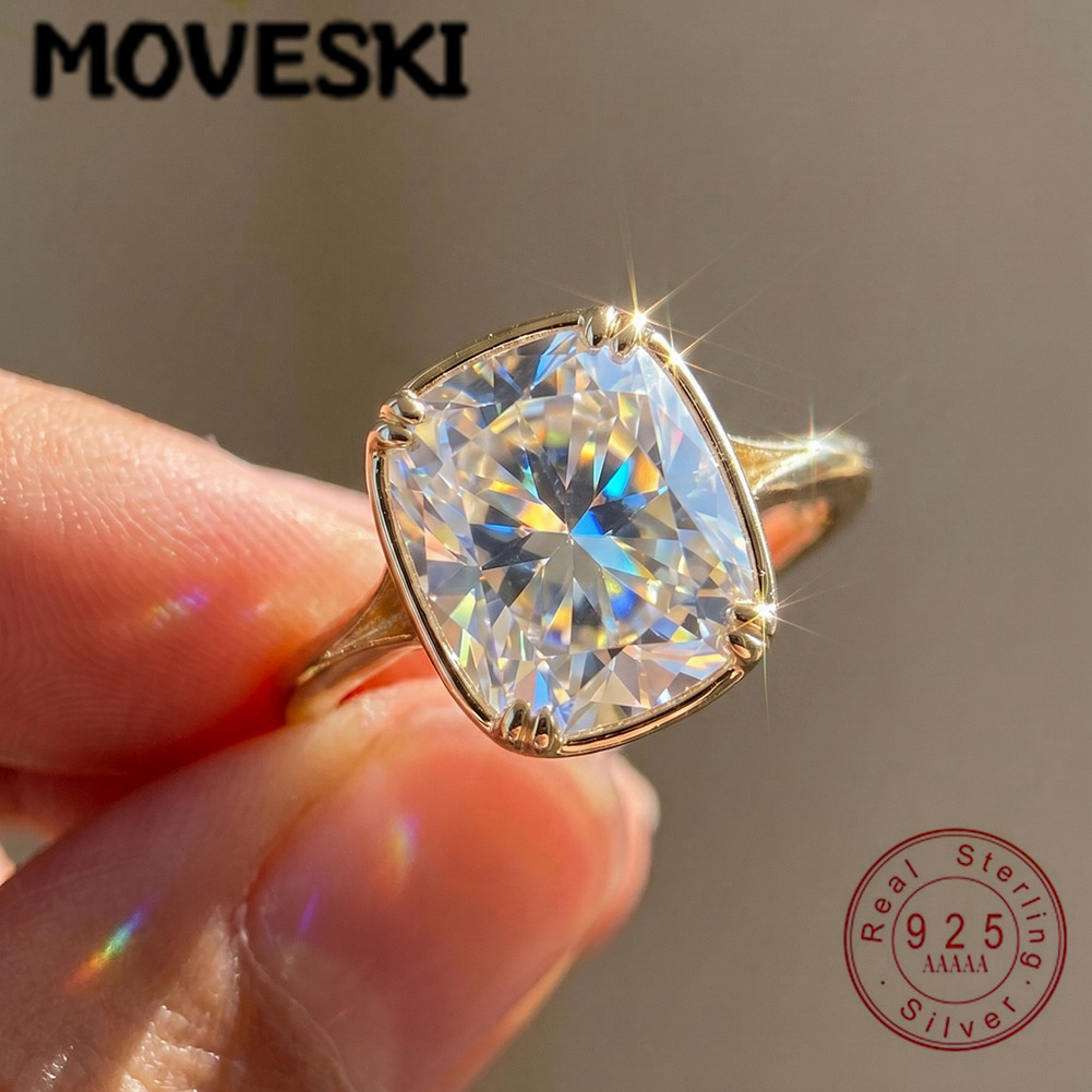 Moissanite Engagement Ring 1 Carat - Anello in Argento Sterling S925 con