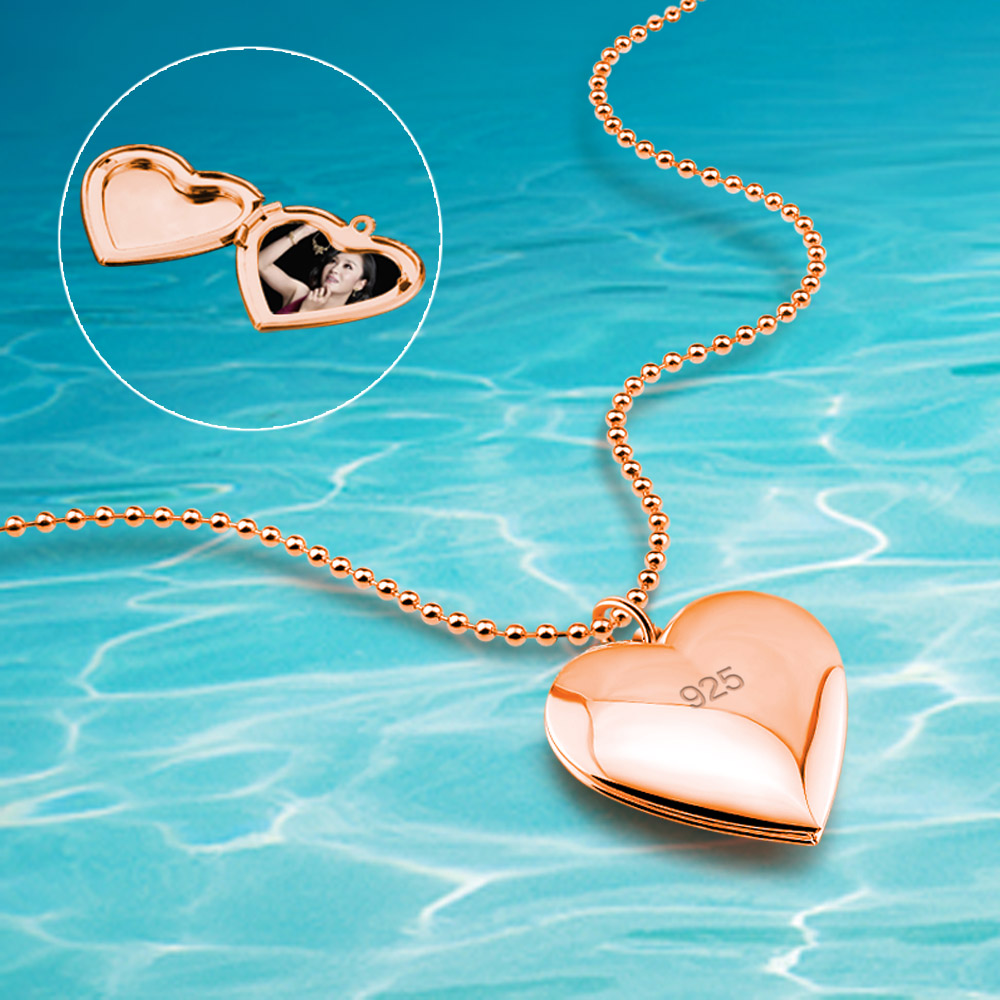 Heart Locket Necklace Photo - Amore eterno cuore girocollo collane con