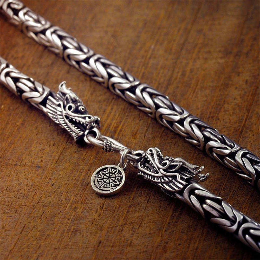 925 Sterling Silver Chain Necklace Men - OUYADI Collana da Uomo in Argento