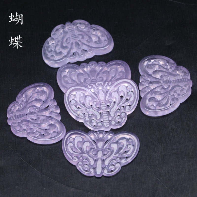 Necklaces - 2 pezzi di giada viola naturale