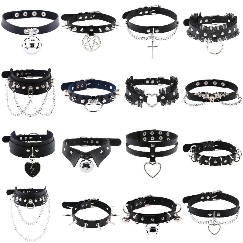 Goth Punk Spike Choker - Alla moda Punk Spike Rivet In