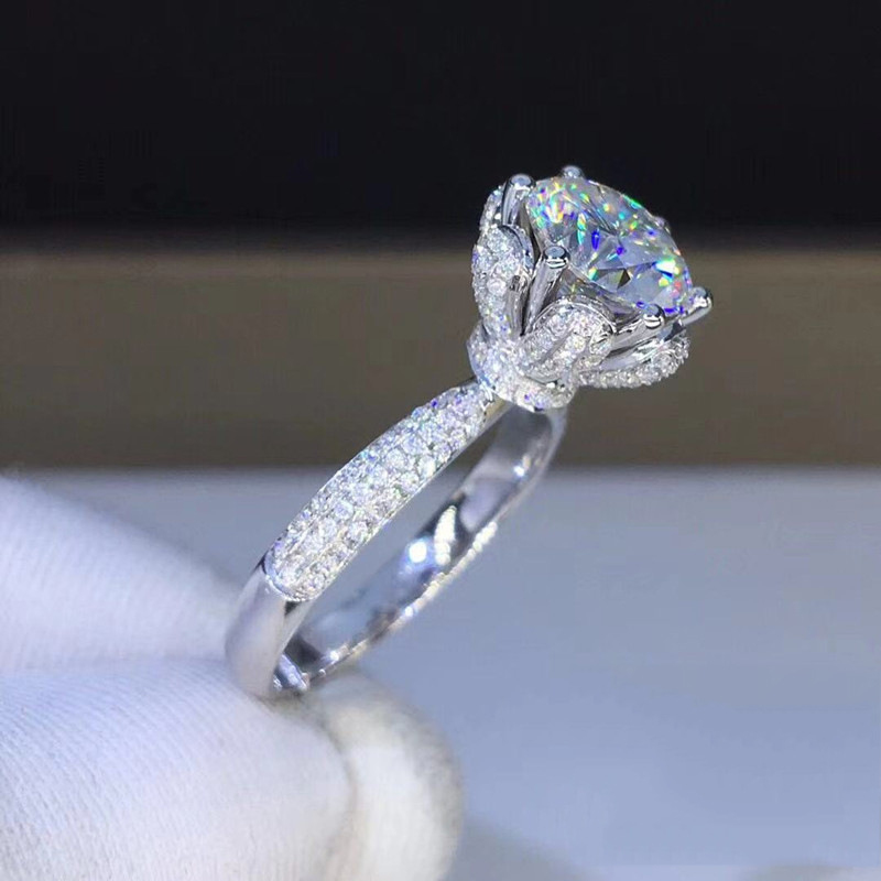 Moissanite Engagement Ring 1 Carat - Anello con Morganite e Diamante Coltivato