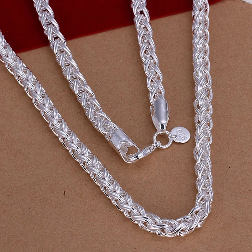 925 Sterling Silver Chain Necklace Men - Collana in argento sterling 925 da