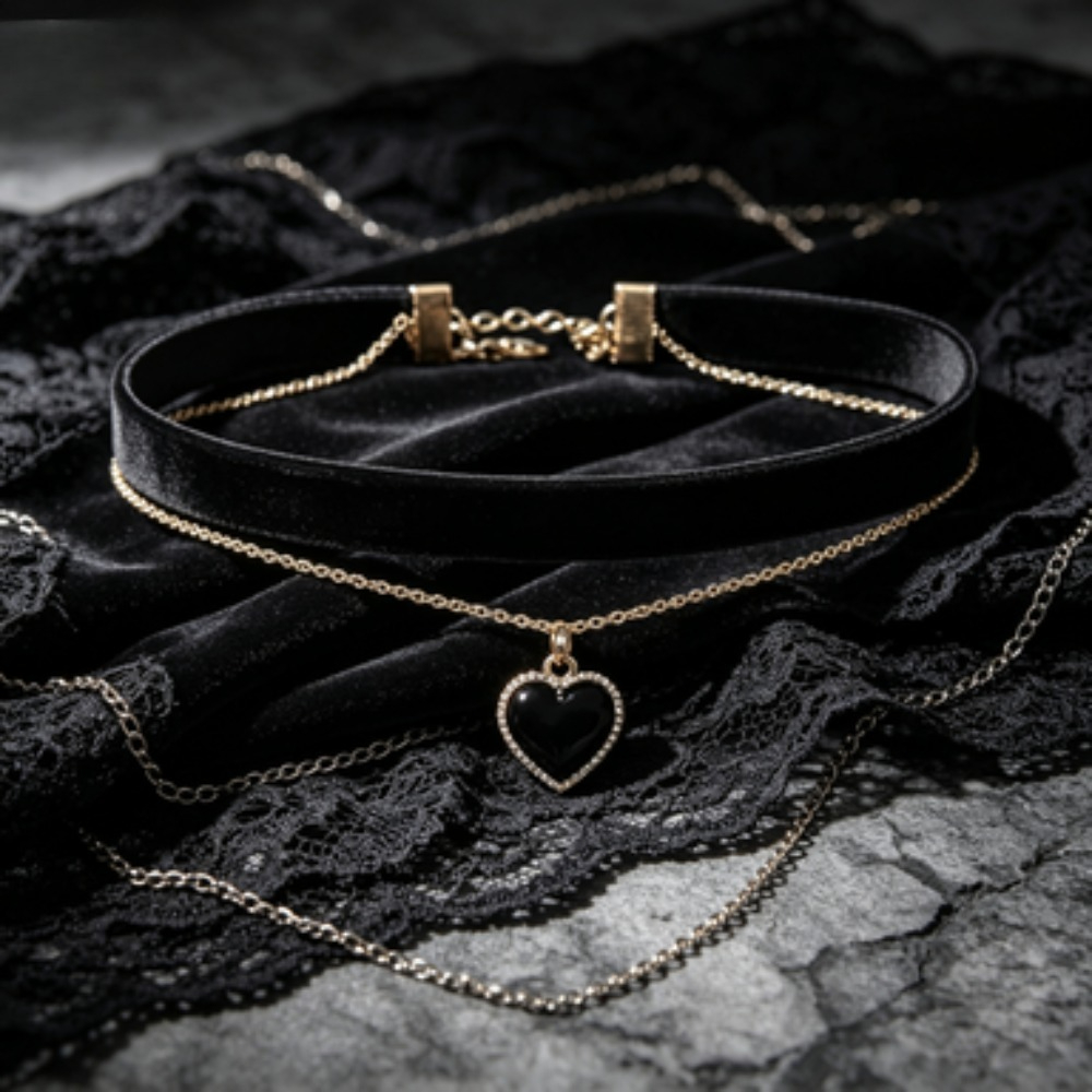 Layered Pendant Necklace Aesthetic - Collana girocollo a più strati con