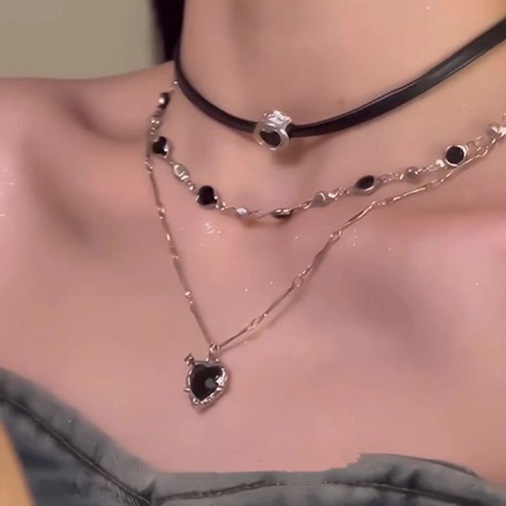 Layered Pendant Necklace Aesthetic - Y2K Collana con ciondolo a forma