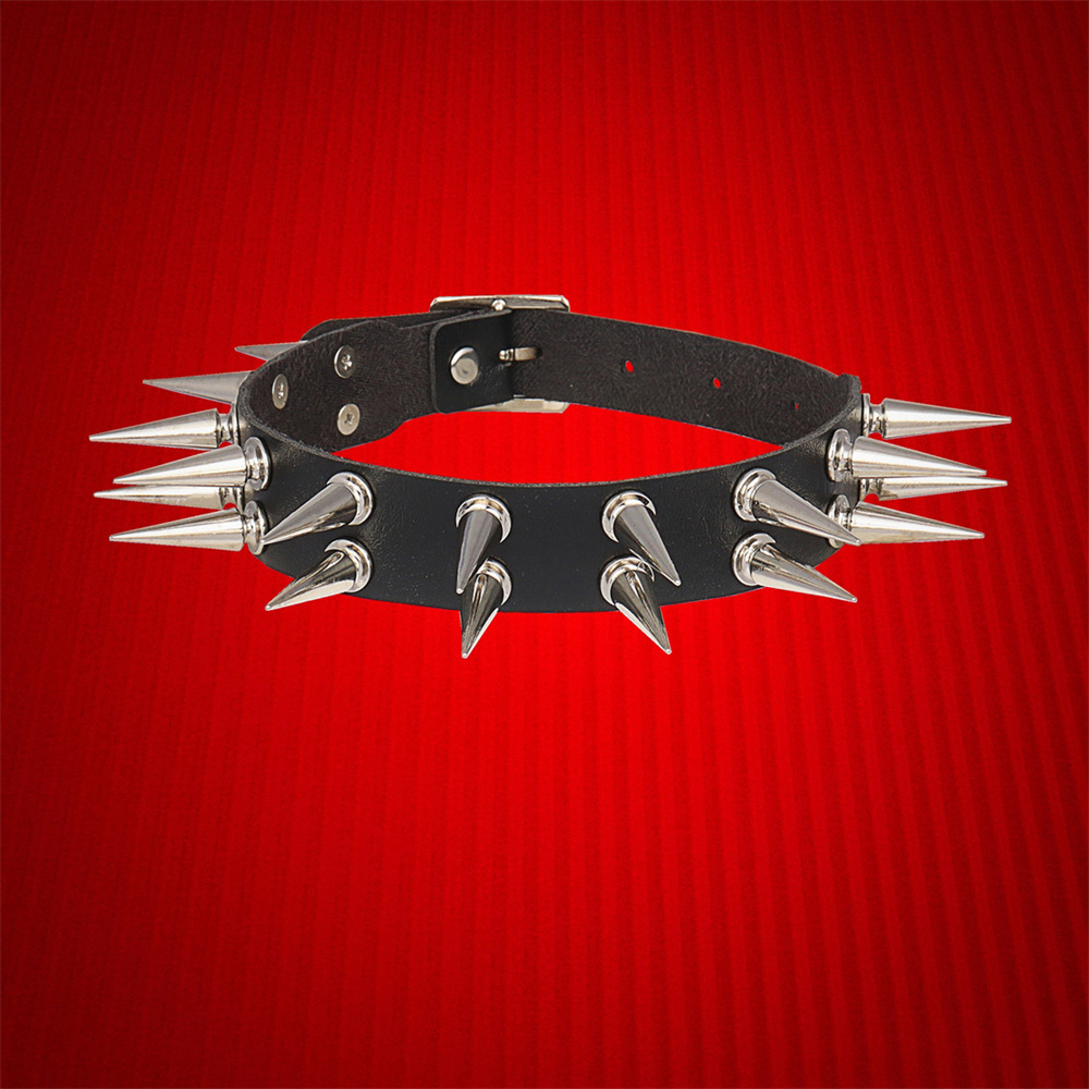 Goth Punk Spike Choker - Collare girocollo lungo a spillo per