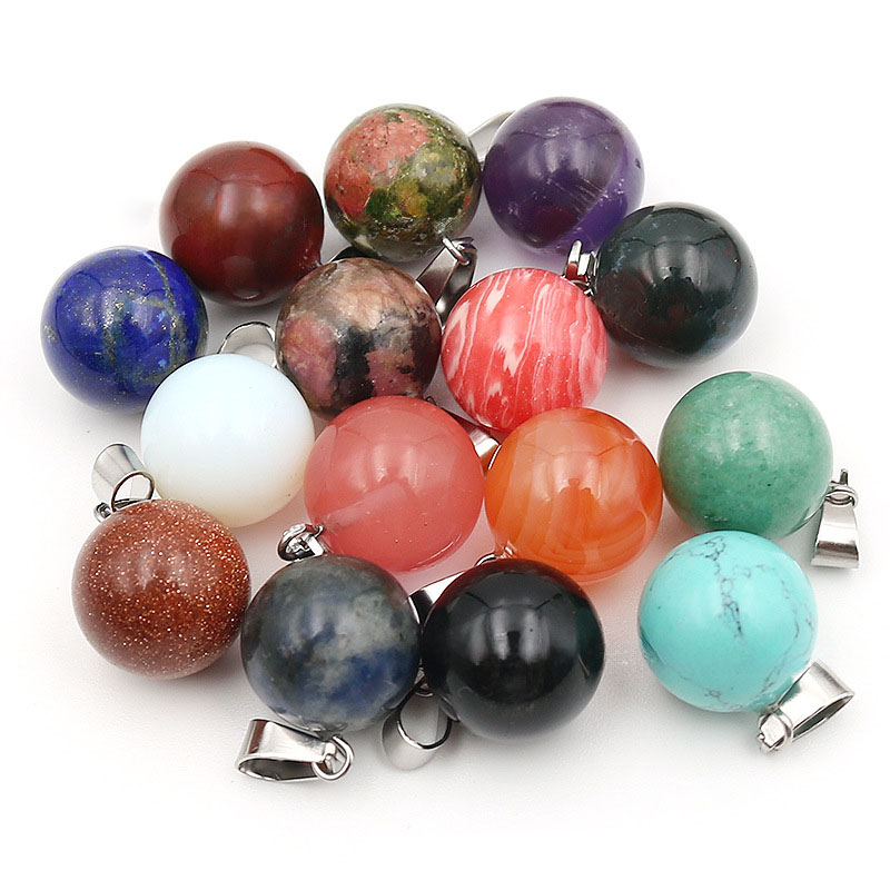 Crystal Pendant Necklace Natural Stone - 20 pz/borsa 14mm Pietra Naturale Ciondolo