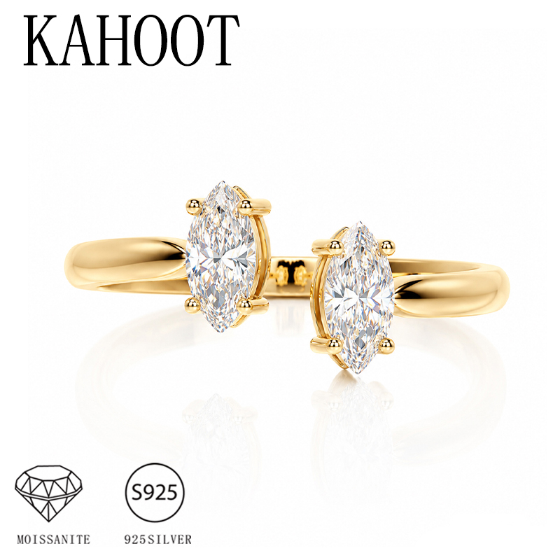 Moissanite Engagement Ring 1 Carat - Anello in argento sterling 925 da