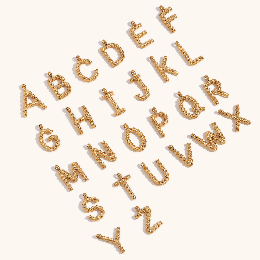 Initial Letter Necklace 18K Gold - Collana con lettera 3D personalizzata Lettera