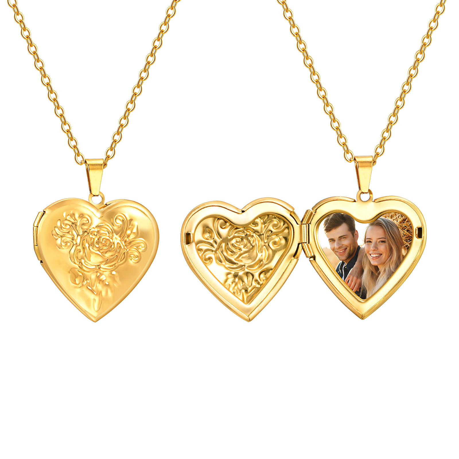 Custom Name Necklace Stainless Steel - Collana con ciondolo a cuore personalizzato