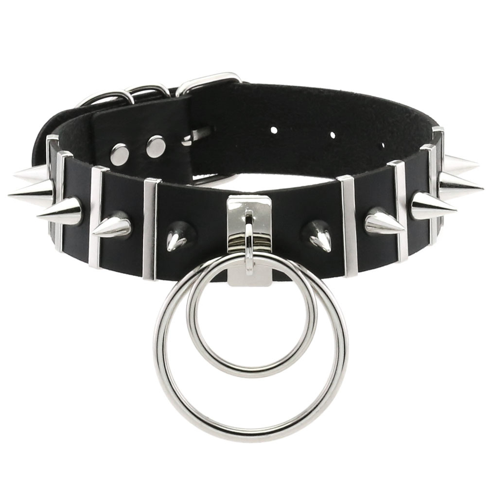 Goth Punk Spike Choker - Grandi punte girocollo collare in pelle