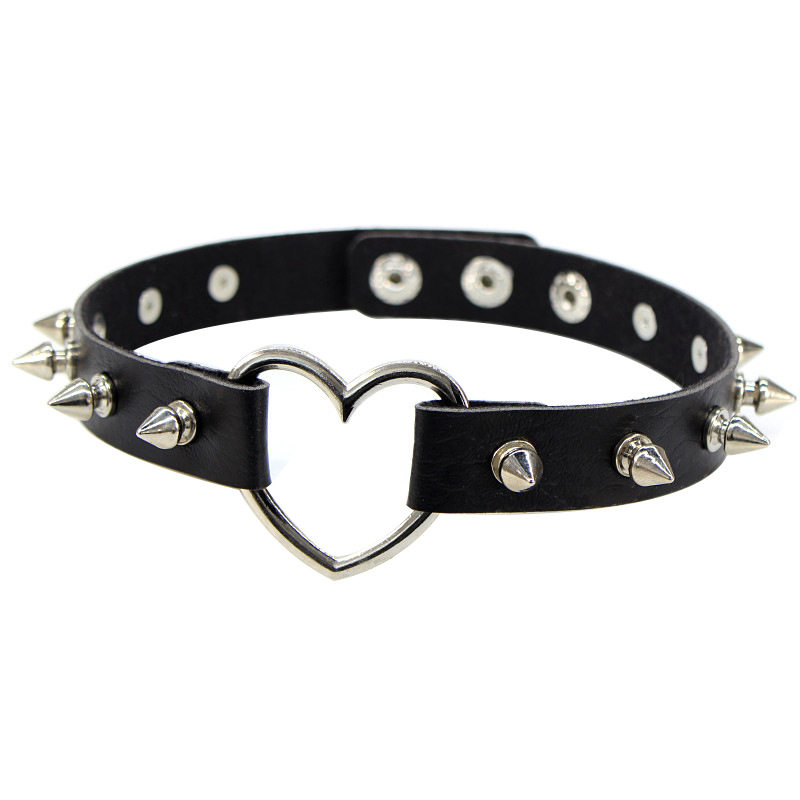 Goth Punk Spike Choker - Sexy Spike Punk di Cuoio Del