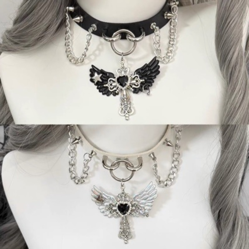 Layered Pendant Necklace Aesthetic - Collana a strati vintage Y2K con