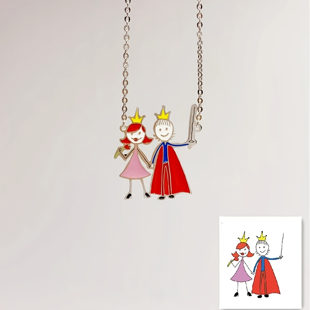 Custom Name Necklace Stainless Steel - Collana con Ciondolo Smaltato Personalizzato, Gioielli