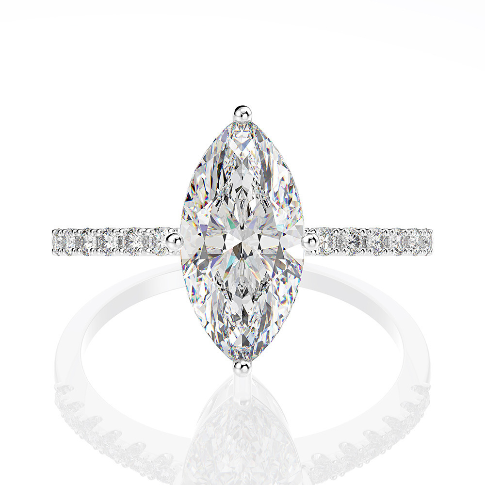Moissanite Engagement Ring 1 Carat - Fedi nuziali di lusso Real 1
