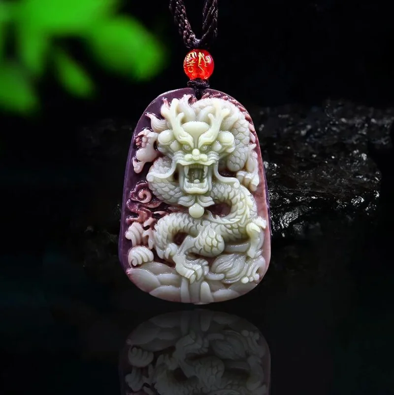 Necklaces - Abito viola Collana con ciondolo drago