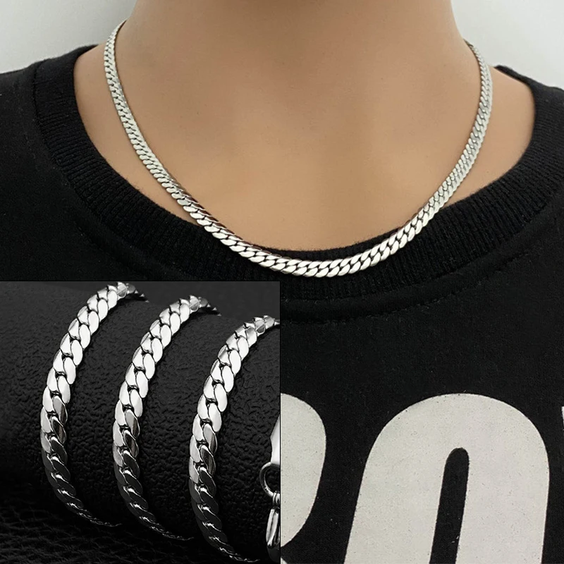 Cuban Link Chain 12Mm - 1 pz 6 mm uomo argento