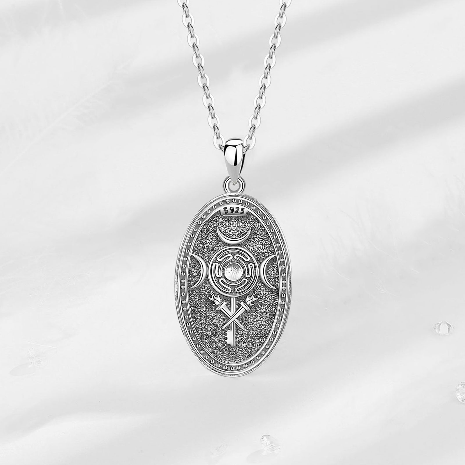 Eudora 925 Sterling Silver Tri - 925 Sterling Silver Chain Necklace Men recensione e prezzo