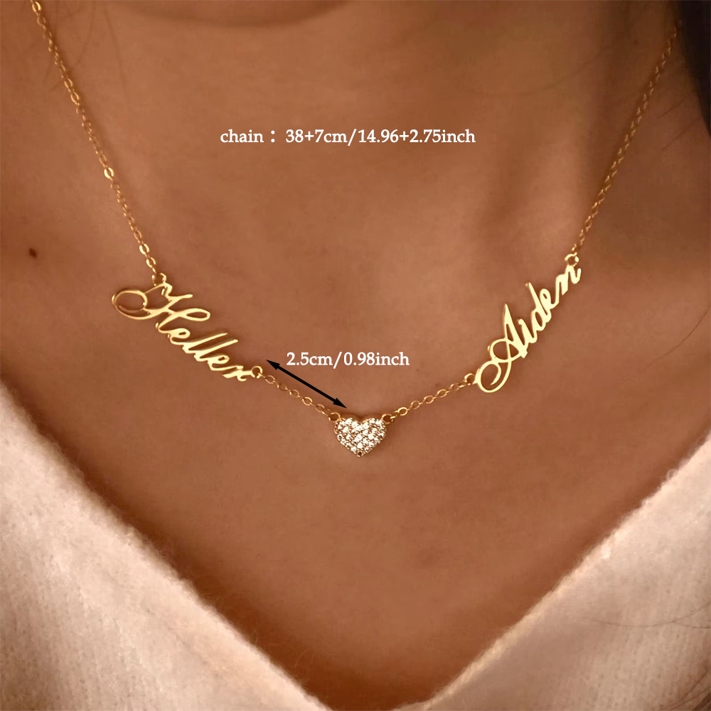 Collana personalizzata con due - Custom Name Necklace Stainless Steel recensione e prezzo
