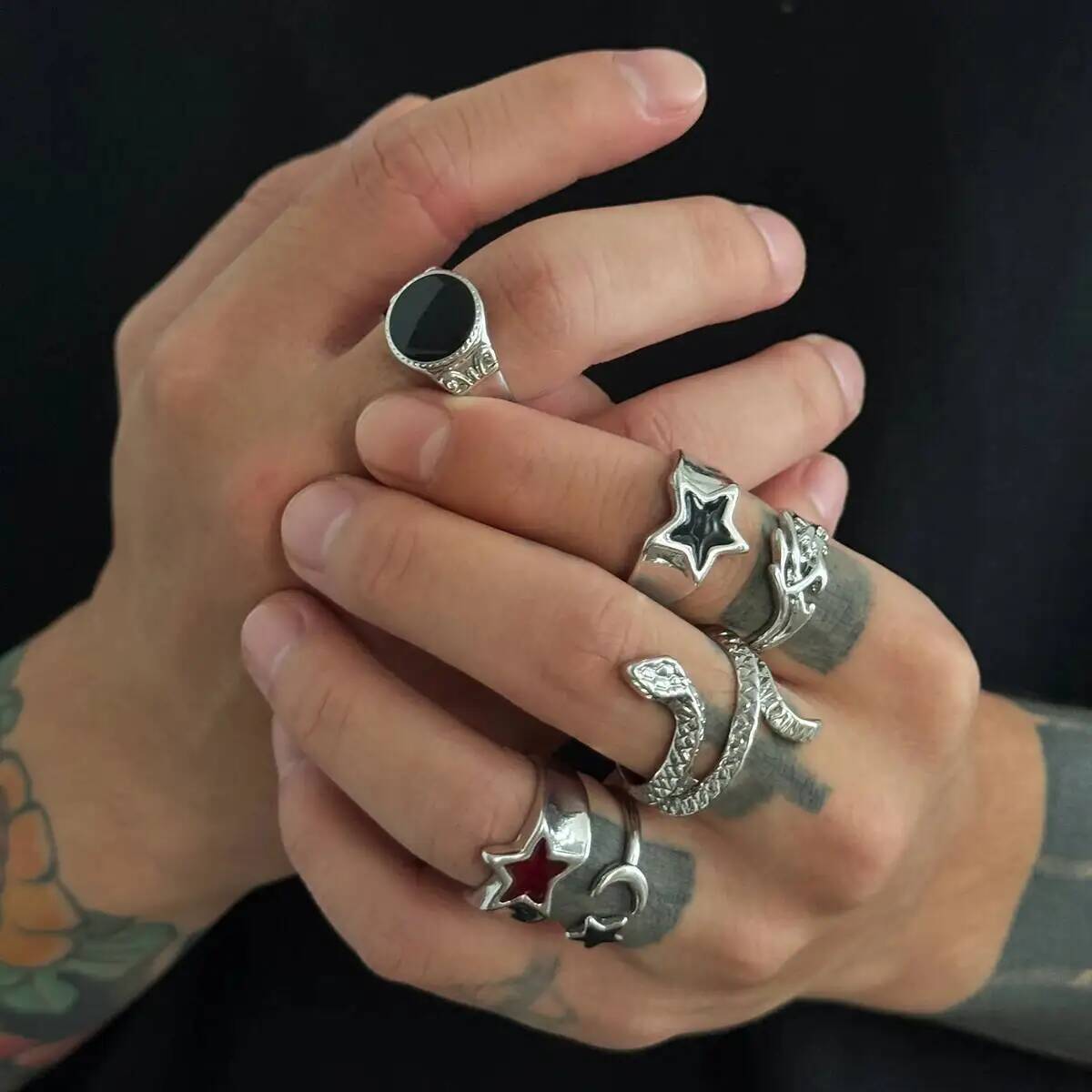 KunJoe 6 pezzi nuovi anelli ap - Vintage Punk Knuckle Rings Set recensione e prezzo