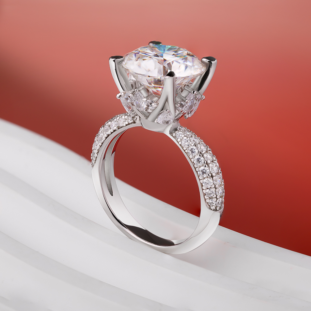 BXINY D Colore 5CT Anelli Mois - Moissanite Engagement Ring 1 Carat recensione e prezzo