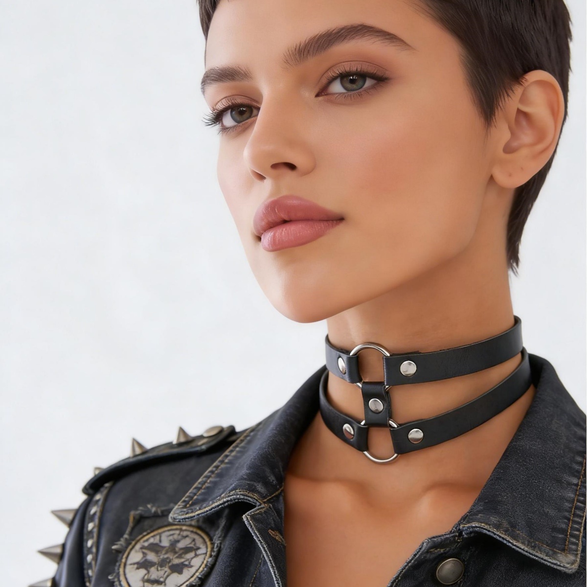 Collana Girocollo Punk in Pell - Goth Punk Spike Choker recensione e prezzo