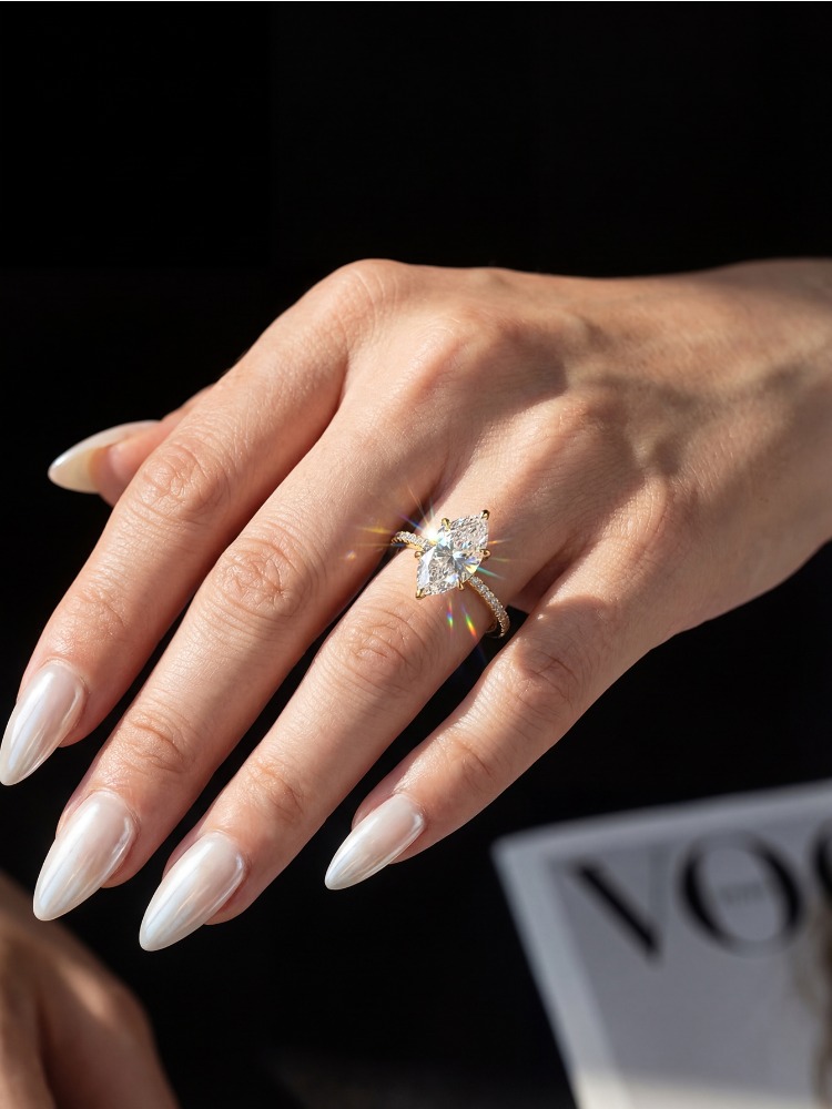 Anello con Diamante Moissanite - Moissanite Engagement Ring 1 Carat recensione e prezzo
