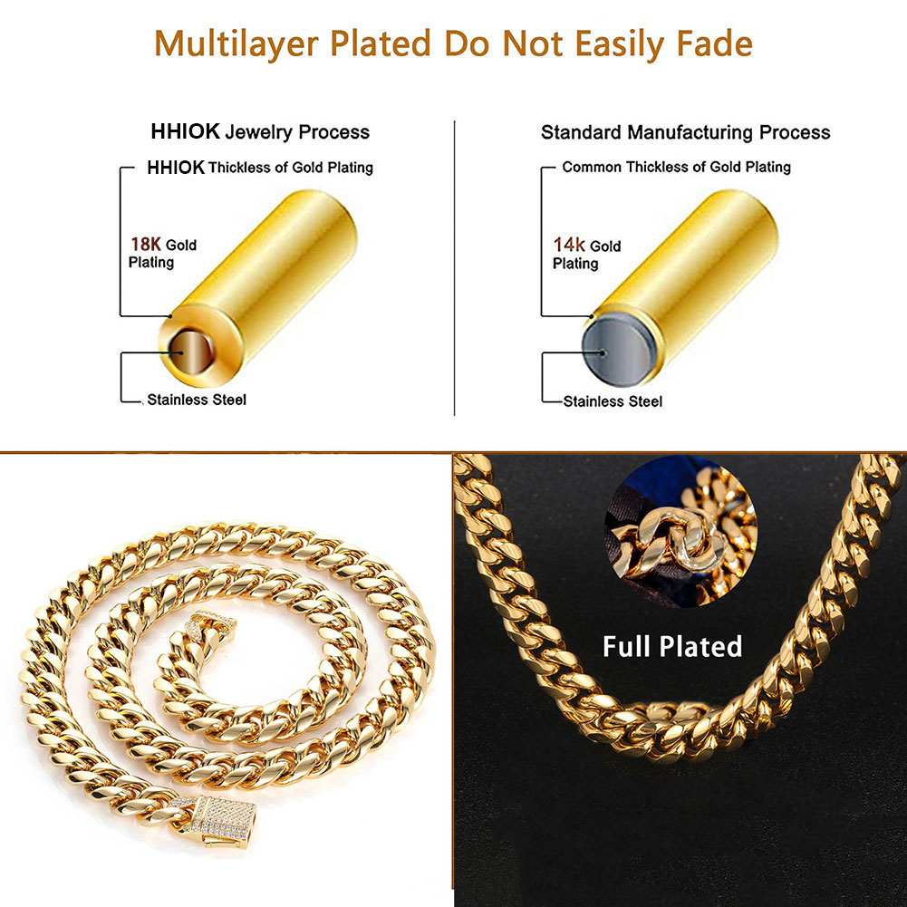 Girocollo da uomo con catena a - Cuban Link Chain 12Mm recensione e prezzo