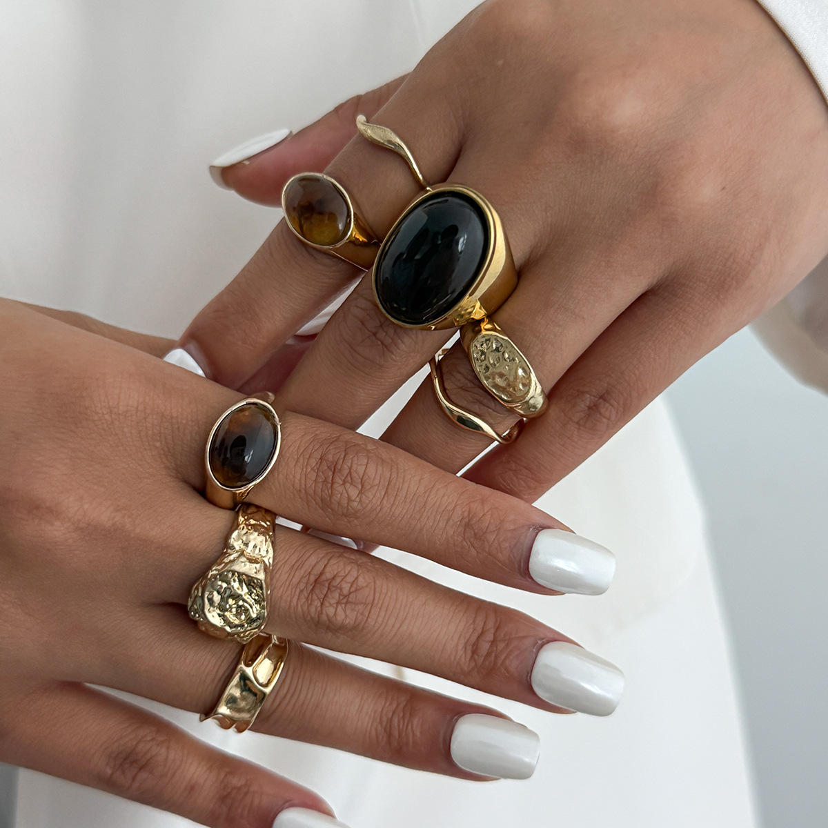 8 Pz/set Vintage Ambra Strass  - Vintage Punk Knuckle Rings Set recensione e prezzo