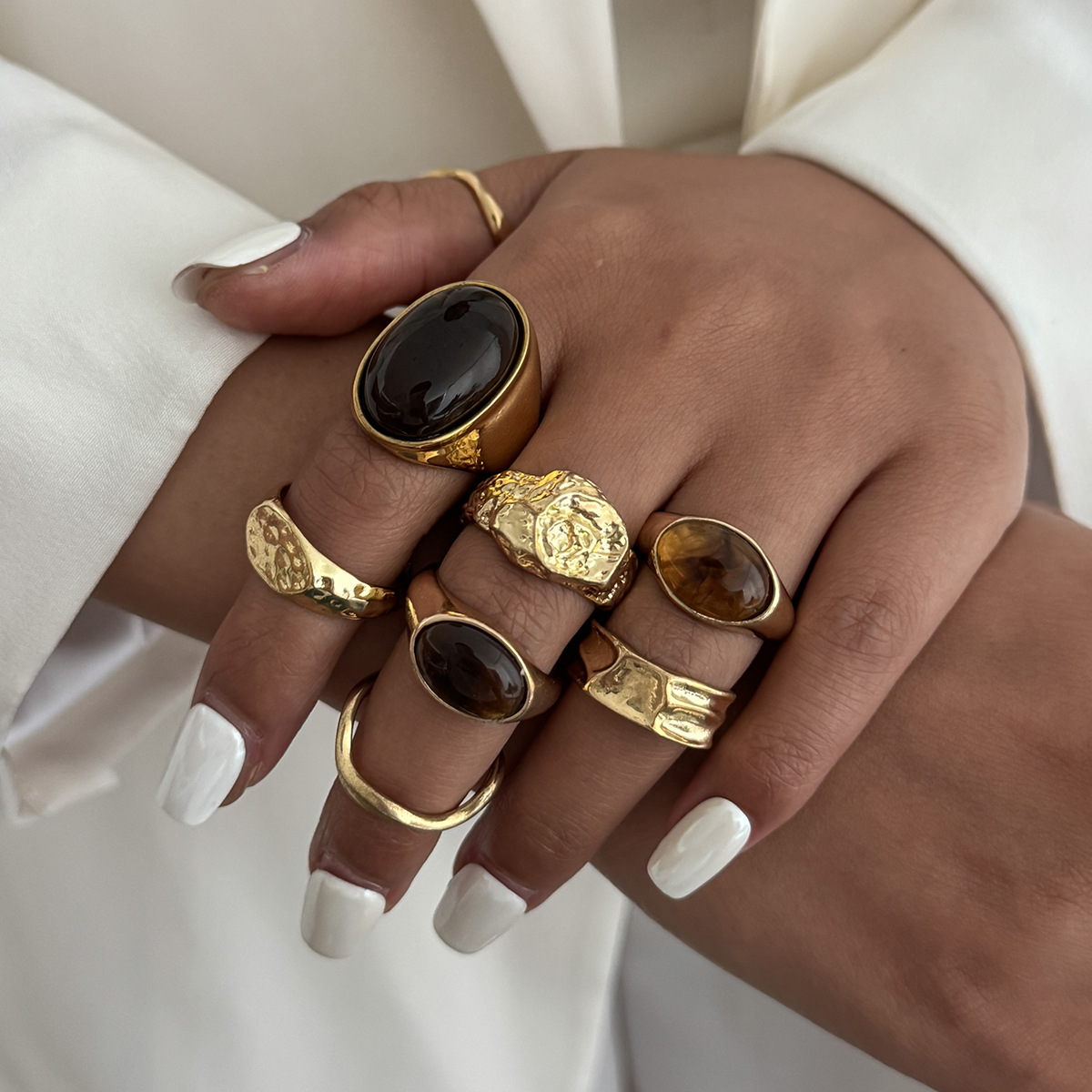 8 Pz/set Vintage Ambra Strass  - Vintage Punk Knuckle Rings Set recensione e prezzo