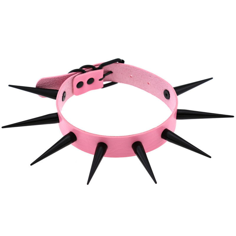 Red Long Spike Choker Punk Col - Goth Punk Spike Choker recensione e prezzo