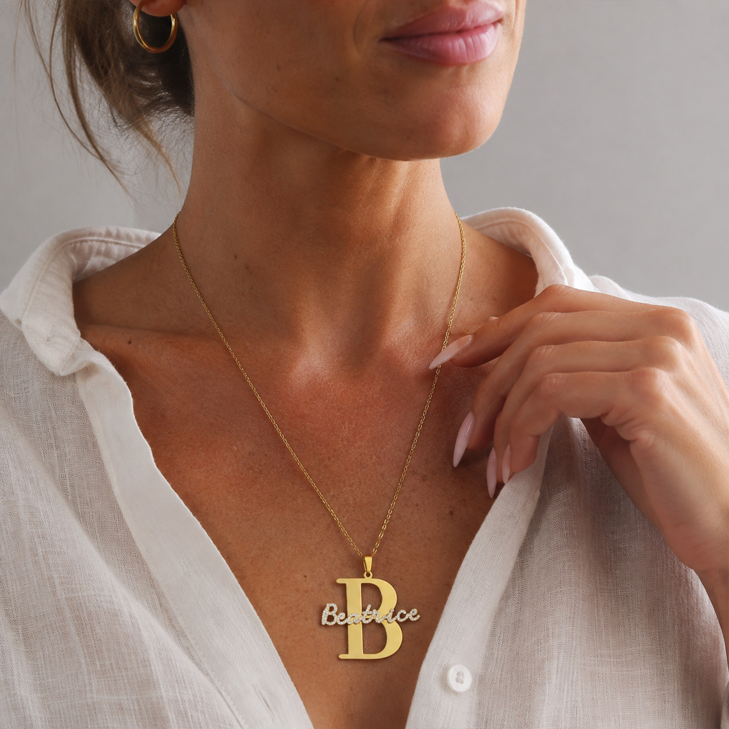 Collana Personalizzata Qitian  - Initial Letter Necklace 18K Gold recensione e prezzo
