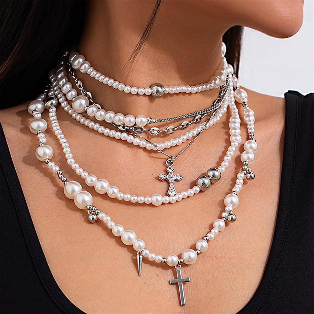 Collana a catena di perle d'im - Layered Pendant Necklace Aesthetic recensione e prezzo