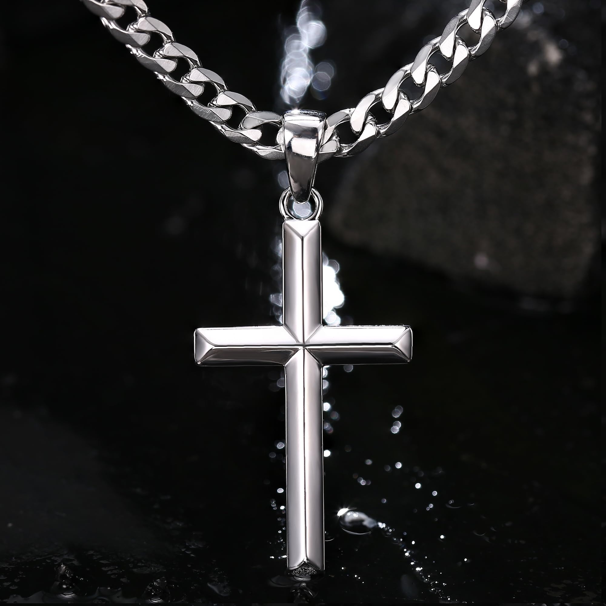 Fansilver Collana con croce in - 925 Sterling Silver Chain Necklace Men recensione e prezzo