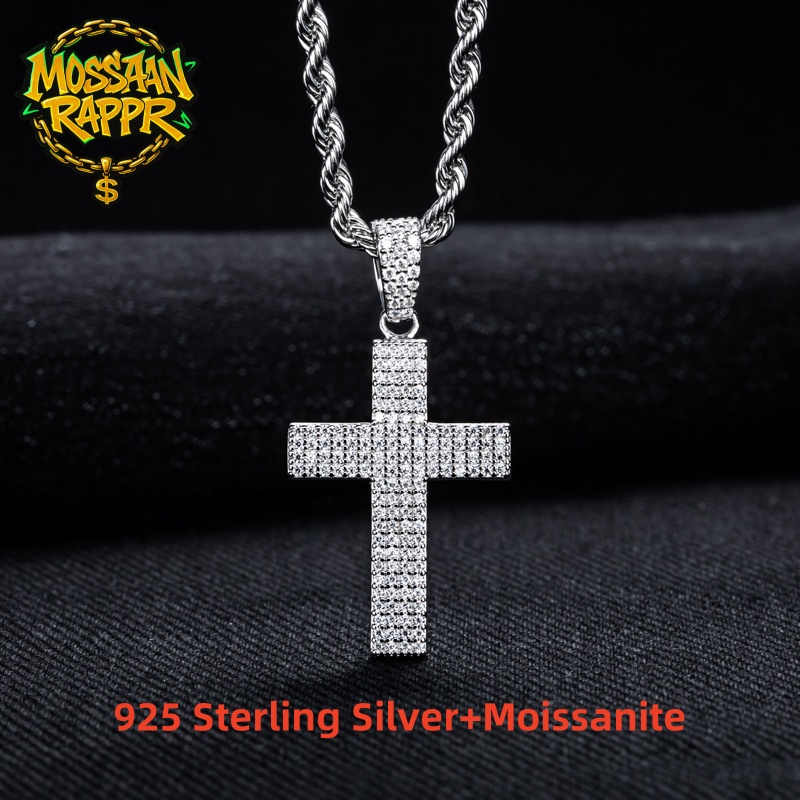 MossanRappr Moissanite Bling C - 925 Sterling Silver Chain Necklace Men recensione e prezzo