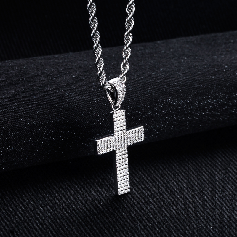 MossanRappr Moissanite Bling C - 925 Sterling Silver Chain Necklace Men recensione e prezzo