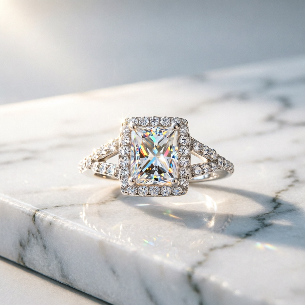 Anello in argento 100% S925 co - Moissanite Engagement Ring 1 Carat recensione e prezzo