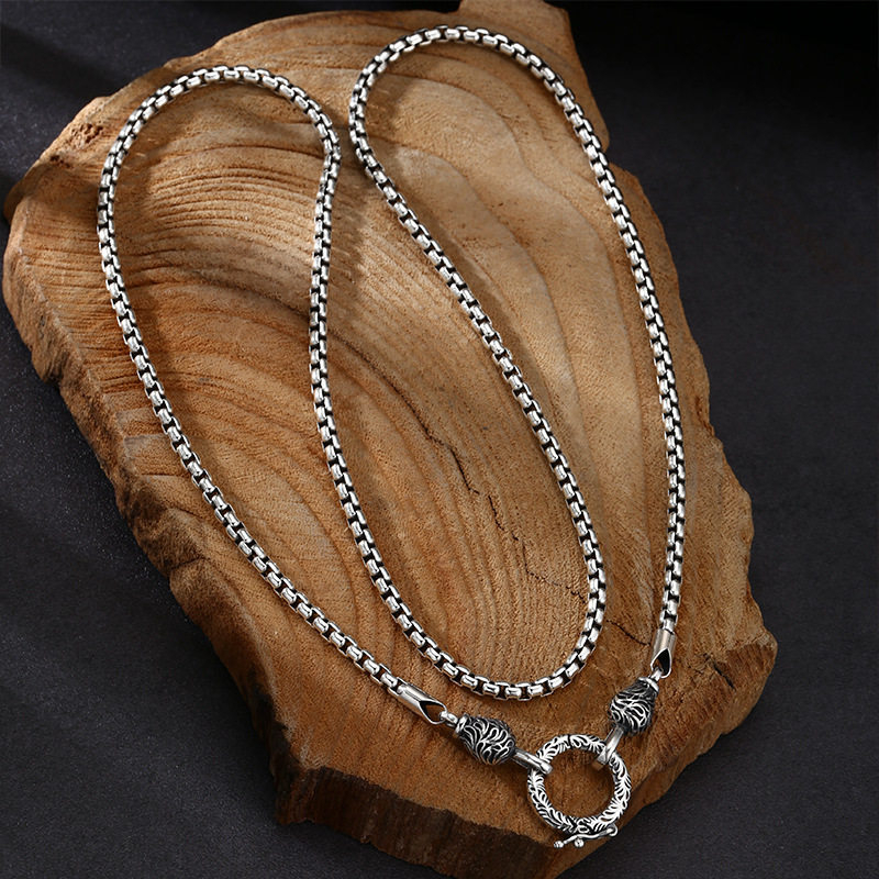 OUYADI Collana a Catena Retrò  - 925 Sterling Silver Chain Necklace Men recensione e prezzo