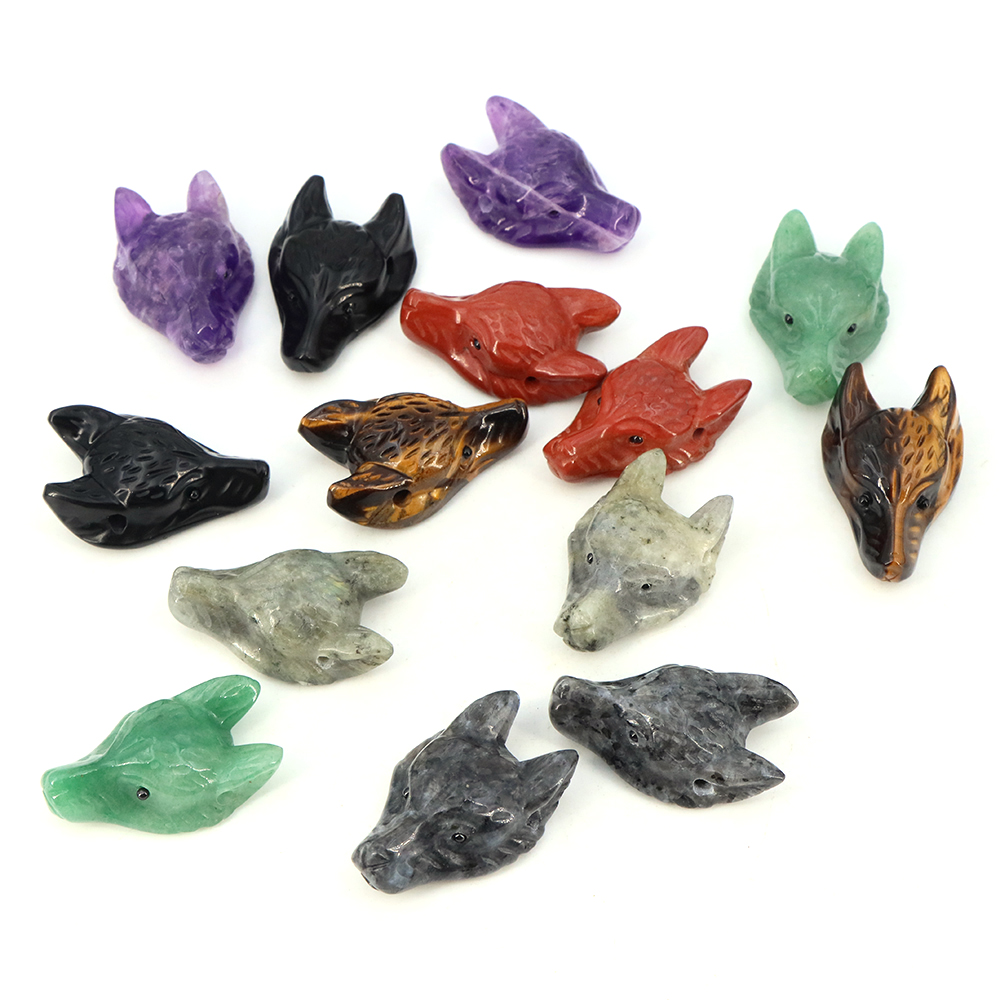 Ciondolo in pietra con testa d - Crystal Pendant Necklace Natural Stone recensione e prezzo