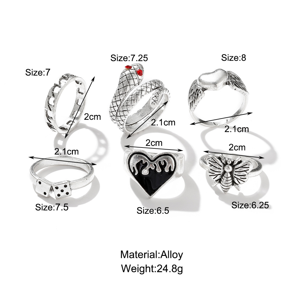 Set di 6 anelli vintage punk a - Vintage Punk Knuckle Rings Set recensione e prezzo