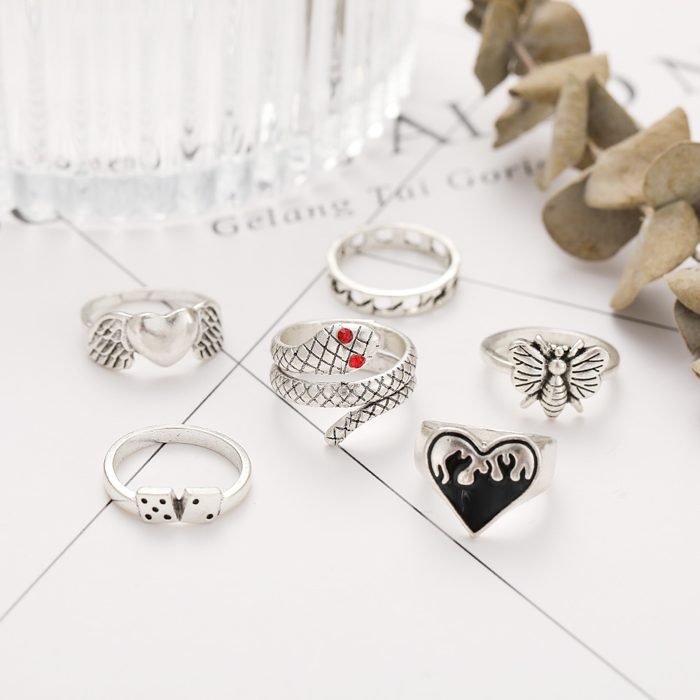 Set di 6 anelli vintage punk a - Vintage Punk Knuckle Rings Set recensione e prezzo