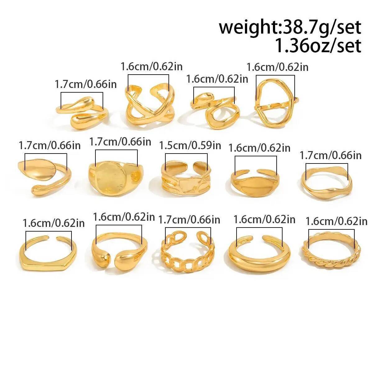 IngeSight.Z 14 Pz/set Hip Hop  - Vintage Punk Knuckle Rings Set recensione e prezzo